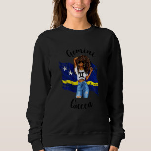 Womens Afro Curacao Gemini Queen African Zodiac Cu Sweatshirt