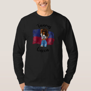 Womens Afro Haitian Taurus Queen African Haiti Fla T-Shirt