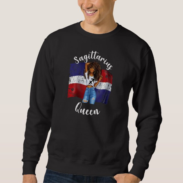 Womens Afro Sagittarius Queen From Dominican Repub Sweatshirt (Front)