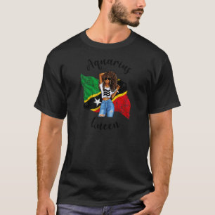 Womens Afro St Kitts & Nevis Aquarius Queen Africa T-Shirt