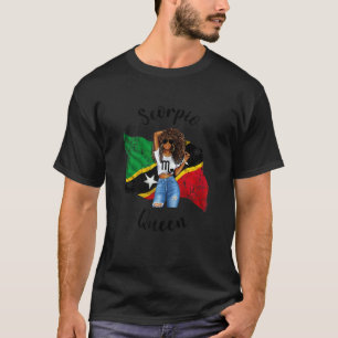 Womens Afro St Kitts & Nevis Scorpio Queen African T-Shirt