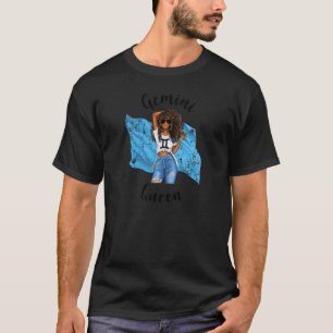 Womens Afro St Lucian Gemini Queen African St Luci T-Shirt