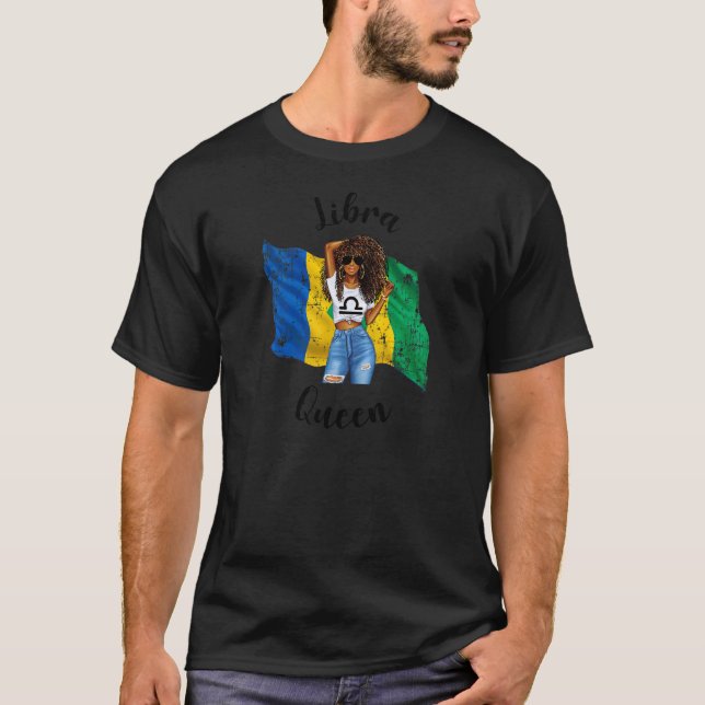 Womens Afro St Vincent Libra Queen African St Vinc T-Shirt (Front)