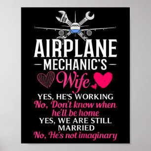 Womens Aircraft Mechanic Wife Aeroplane Maintenanc Poster