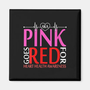 Womens Aka Pink Goes Red For Heart Health Awarenes Magnet
