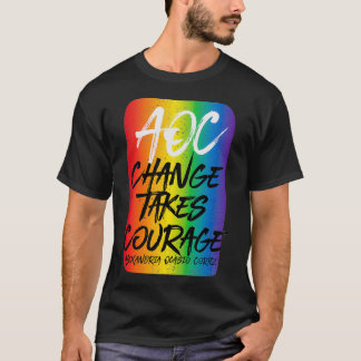 Womens Alexandria Ocasio-Cortez, AOC, Change Quote T-Shirt