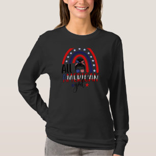 Womens All American Girl Patriotic 4tj Of July W T-Shirt