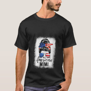 Womens All American Mimi Proud Mimi Messy Bun Patr T-Shirt