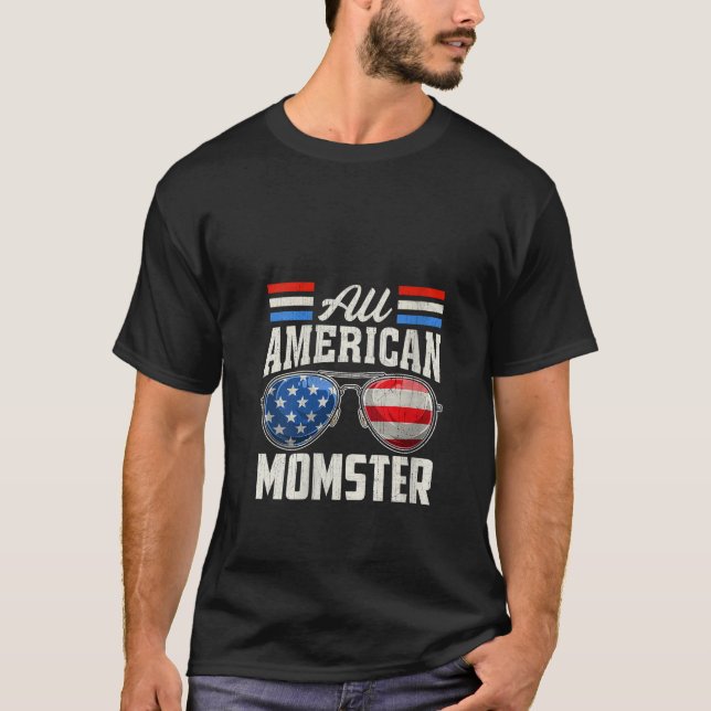 Womens All American Momster 4th Of July Family Mat T-Shirt (Front)