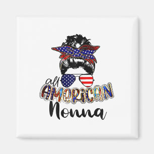 Womens All American Nonna Messy Bun 4th Of July In Magnet