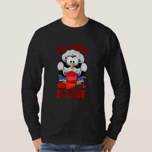 Womens All I Knit Is Love Cute Grandma Penguin Kni T-Shirt