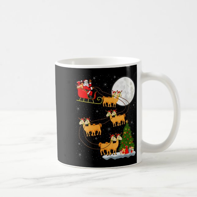 Womens Alpaca Llama Santa Sleigh Flying Funny Magi Coffee Mug (Right)
