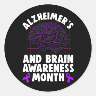 Womens Alzheimers and Brain Awareness Month Classic Round Sticker