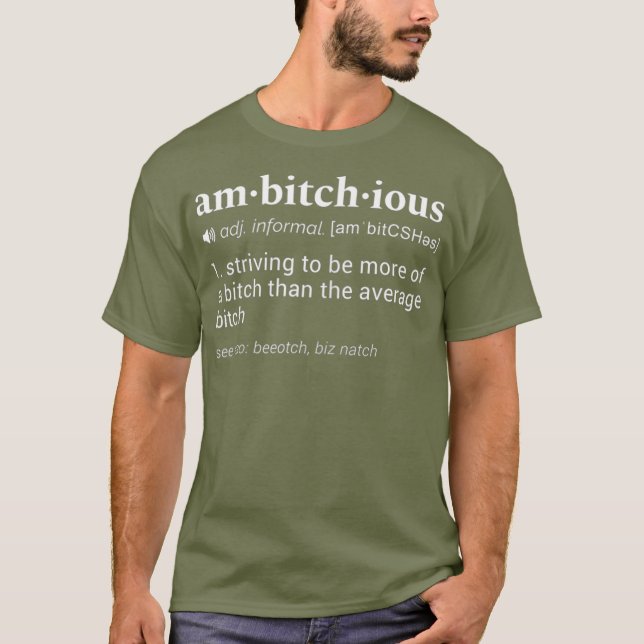Womens Ambitchous Funny Dictionary Definition T-Shirt (Front)