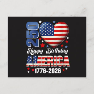 Women's America USA 250 Years Birthday 250th Anniv Enclosure Card