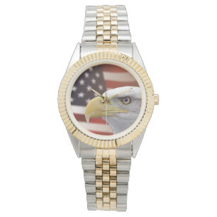 Women's American Eagle Flag Two-Tone Watch
