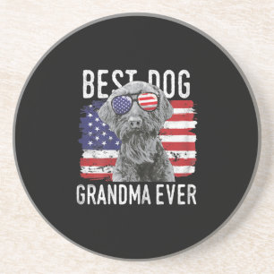 Womens American Flag Best Dog Grandma Ever Giant Coaster