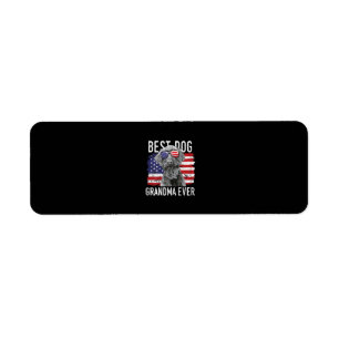 Womens American Flag Best Dog Grandma Ever Giant Return Address Label