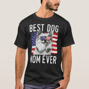 Womens American Flag Best Dog Mum Ever Chihuahua U T-Shirt