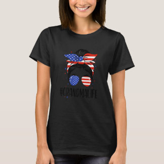 Womens American Flag Grandma Life For Mother's Da T-Shirt