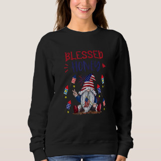 Womens American Gnome Honey  Blessed Honey Gnomes Sweatshirt