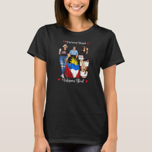 Womens American Raised Argentina Blood Usa Flag Ar T-Shirt