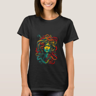 Womens Ancient Greek Mythology Medusa V Neck T-Shirt