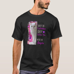 Womens Angora Cat Mum Valentines Day Cat Mama Moth T-Shirt
