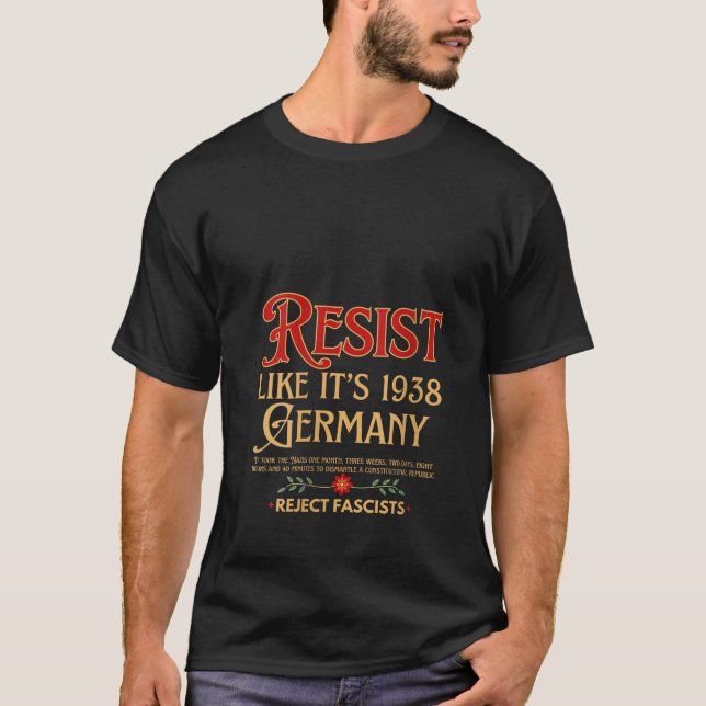 Womens Anti Fascism Resist Like Its 1938 Germany R T-Shirt (Front)