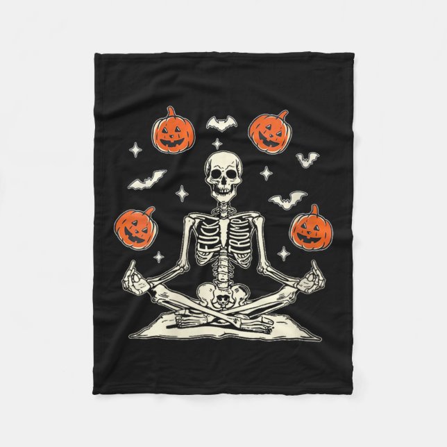 Womens Anti Trump Skeleton Halloween V-neck  Fleece Blanket (Front)