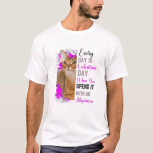 Womens Anyssinian Cat Mum Valentines Day Cat Mama T-Shirt