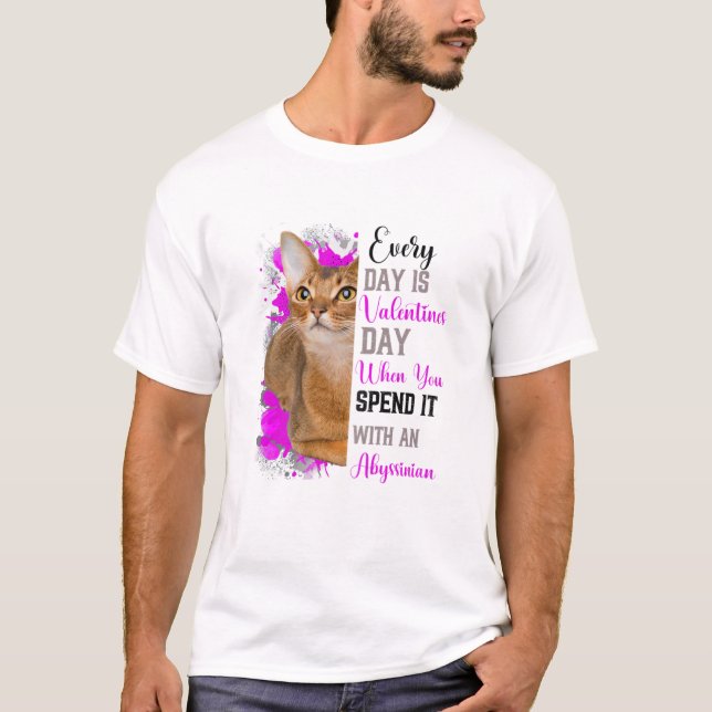 Womens Anyssinian Cat Mum Valentines Day Cat Mama T-Shirt (Front)