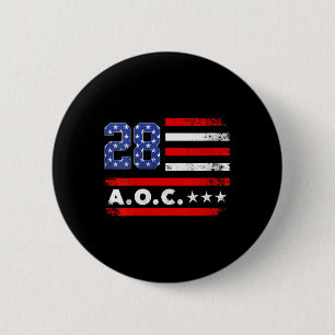 Womens Aoc 2028 A.o.c. 2028 For President American 6 Cm Round Badge