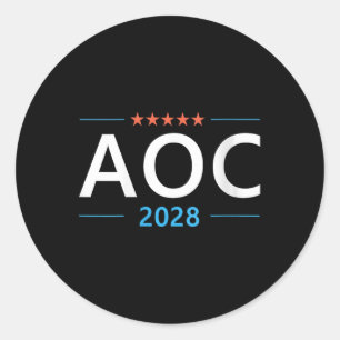 Womens Aoc 2028 Alexandria Ocasio-cortez For Presi Classic Round Sticker