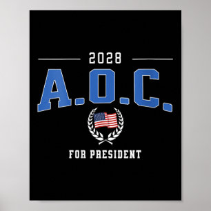 Womens Aoc 2028 For President Alexandria Ocasio-co Poster