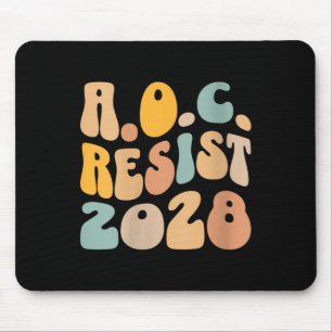 Womens Aoc 2028 For President Resist Wavy Alexandr Mouse Pad
