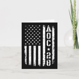 Womens Aoc 2028 Us Flag V-neck  Card