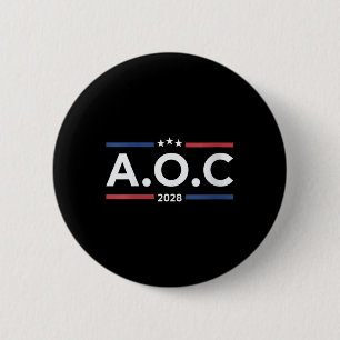 Womens Aoc Alexandria Ocasio Cortez 2028 For Presi 6 Cm Round Badge