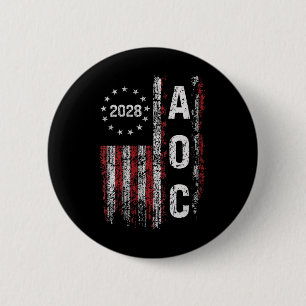 Womens Aoc Alexandria Ocasio Cortez 2028 For Presi 6 Cm Round Badge