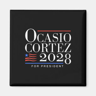 Womens Aoc For President 2028 V-neck  Magnet