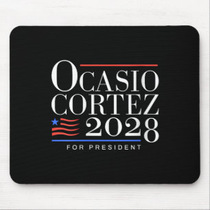 Womens Aoc For President 2028 V-neck Mouse Pad