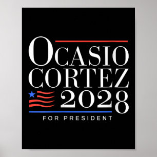Womens Aoc For President 2028 V-neck Poster