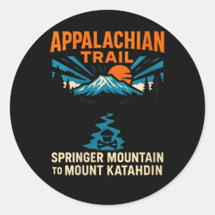 Womens Appalachian Trail Springer To Katahdin Vint Classic Round Sticker