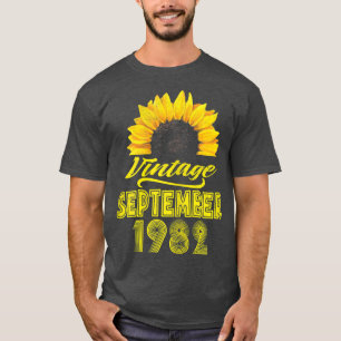 Womens Apparel Sunflower Vintage September 1982 40 T-Shirt