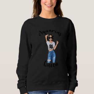 Womens Aquarius Queen Mum Zodiac Astrology Birthda Sweatshirt