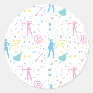 Women's Archery - Archer Bow Arrow Classic Round Sticker