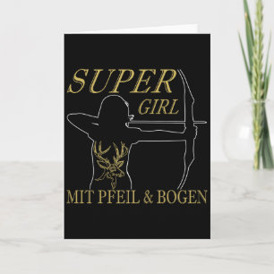 Womens Archery Super Girl With Arrow And Bow  Card
