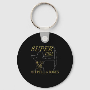 Womens Archery Super Girl With Arrow And Bow Key Ring