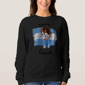 Womens Argentina Libra Queen Afro Hair African Arg Sweatshirt