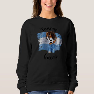 Womens Argentina Taurus Queen Afro Hair African Ar Sweatshirt